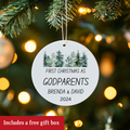 First Time Godparents Ornament, Ceramic Christmas Keepsake for New Godparents