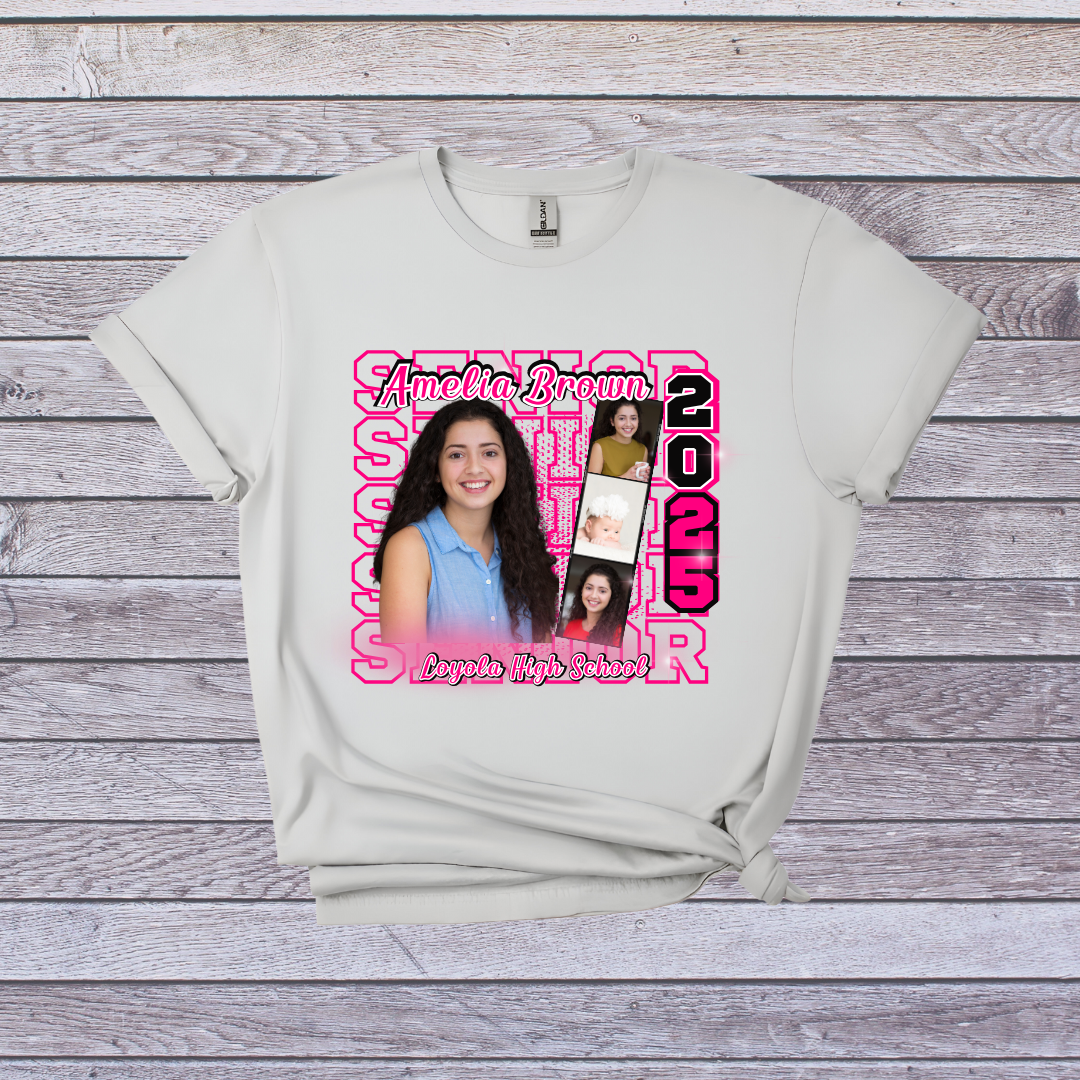 Custom Graduation T-Shirt - Senior Class of 2025 Personalized Photo Shirt