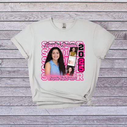 Custom Graduation T-Shirt - Senior Class of 2025 Personalized Photo Shirt
