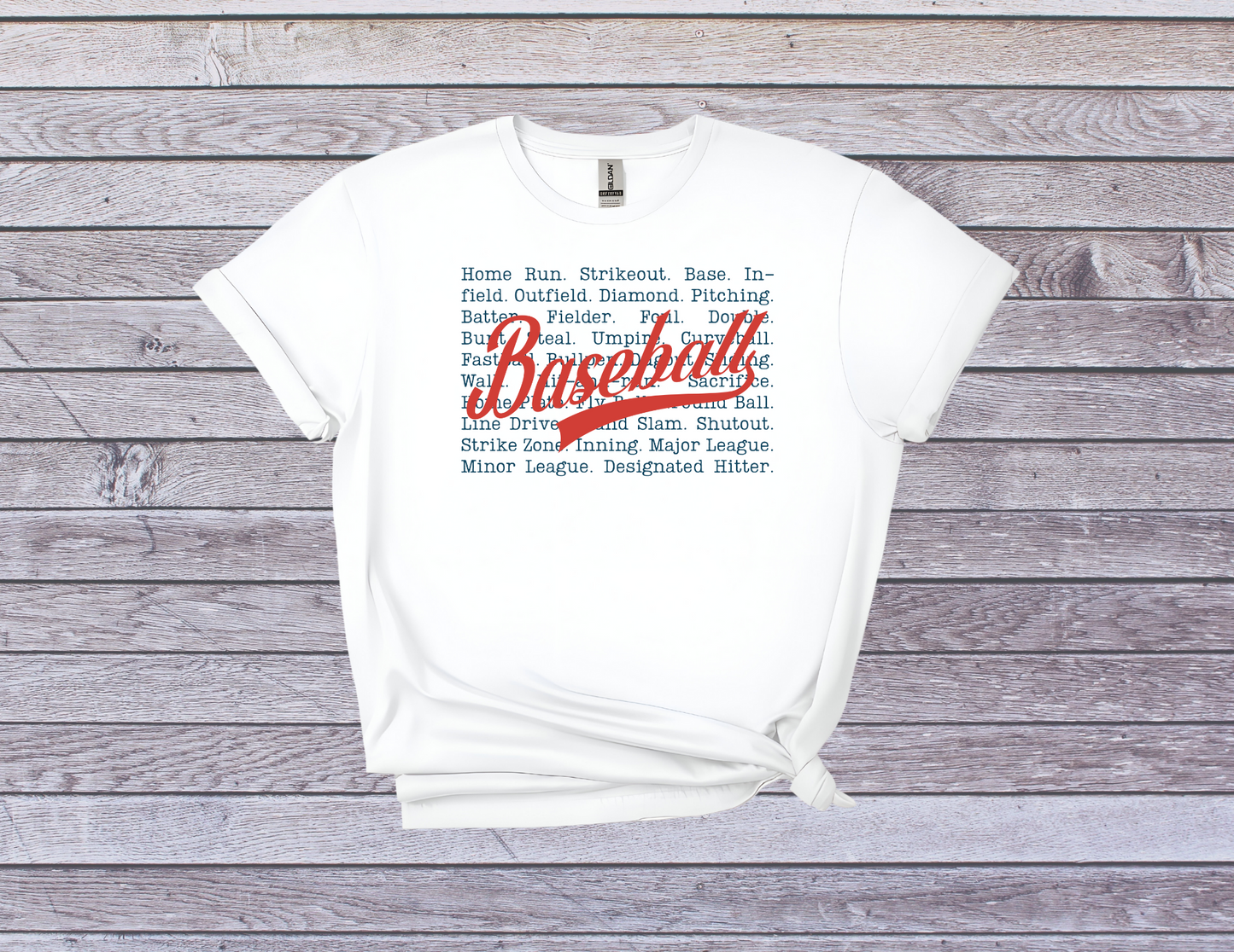 Baseball Word Art T-Shirt - Stylish Graphic Tee for Sports Fans & Players