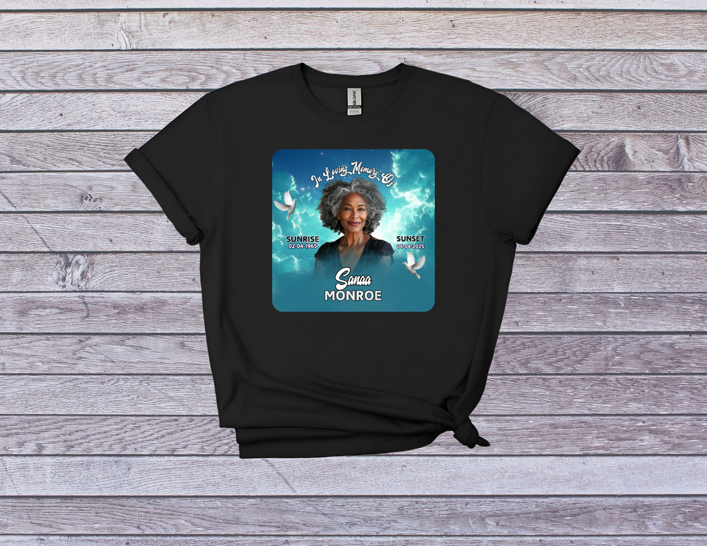 Custom Memorial T-Shirt - In Loving Memory Shirt with Photo I Tribute Tee for Funeral or Celebration of Life