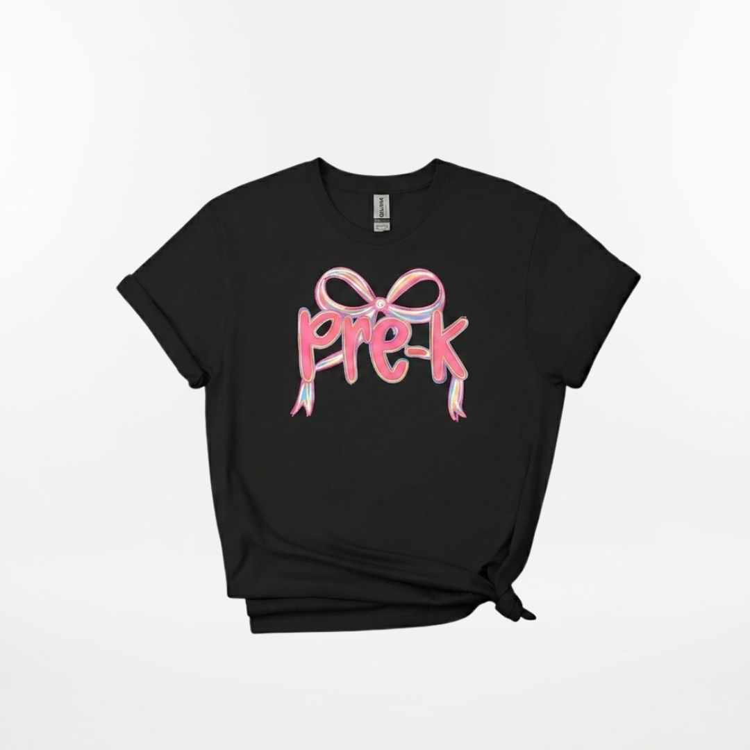 Personalized Pink Bow Pre-K Back to School Shirt – Kids Cotton T-Shirt