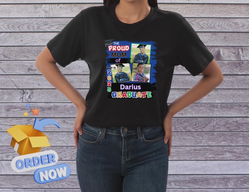 Custom Graduation Photo T-shirt - Proud Family Grad Shirt