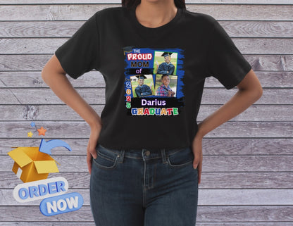 Custom Graduation Photo T-shirt - Proud Family Grad Shirt