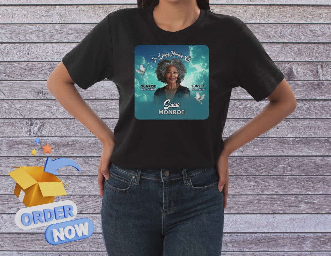 Custom Memorial T-Shirt - In Loving Memory Shirt with Photo I Tribute Tee for Funeral or Celebration of Life